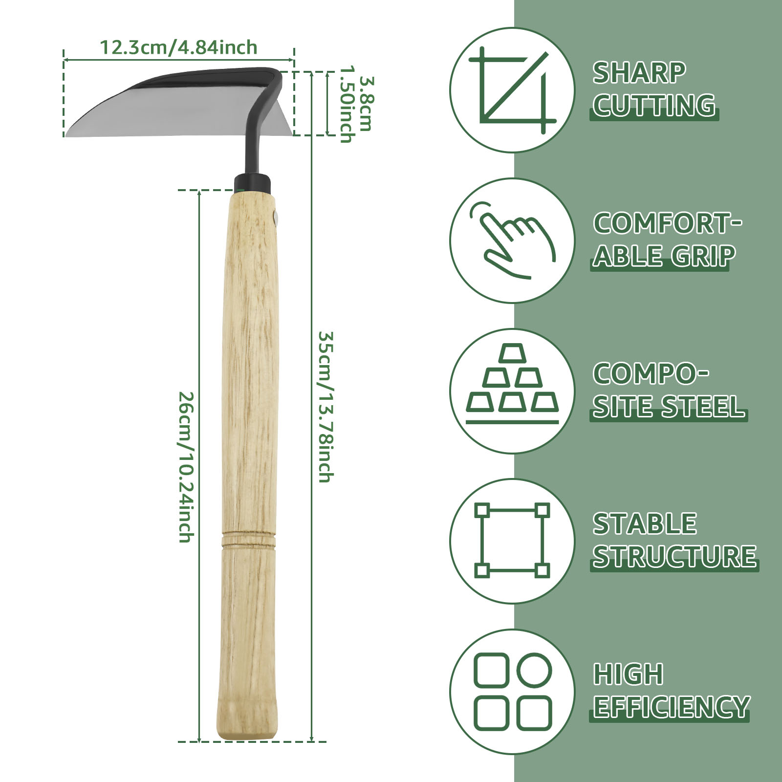 Japanese Weeding Sickle Wooden - огляд і ціна Gardening Hand Tools Japanese