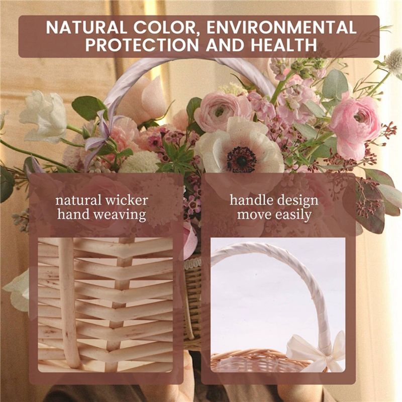 A56K Wicker Woven Flower Baske - огляд і ціна Gardening Tools Girls