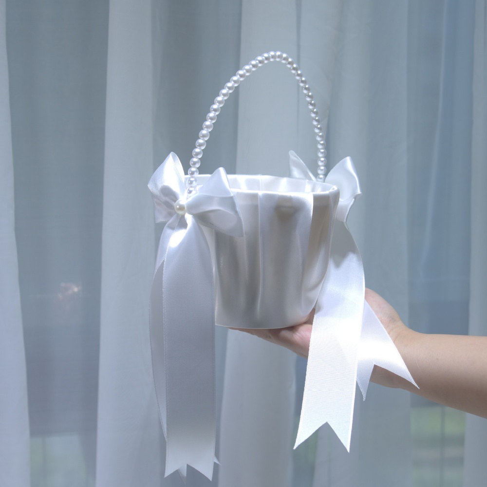 White Satin Bow Flower Girl Ba - огляд і ціна Gardening Tools Girls